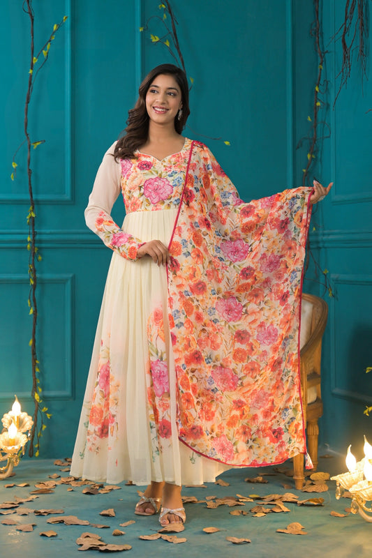 Petal Whisper Chiffon Anarkali Suit Set