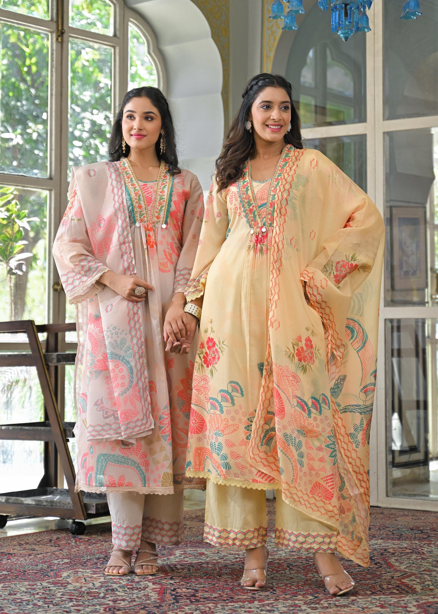 Sunlit Symphony Cotton Printed Suit Set