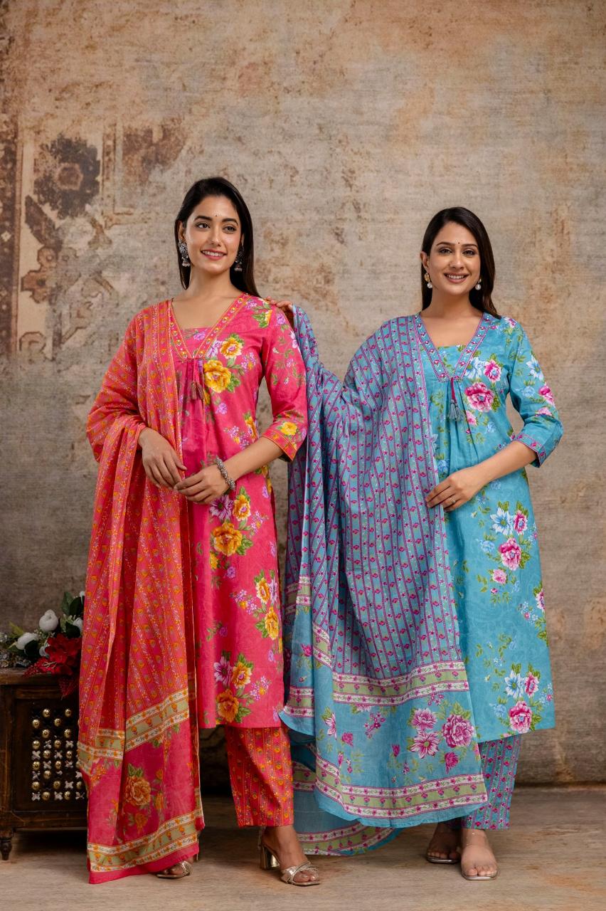 Gulzar Gaze Cotton Floral Suit Set