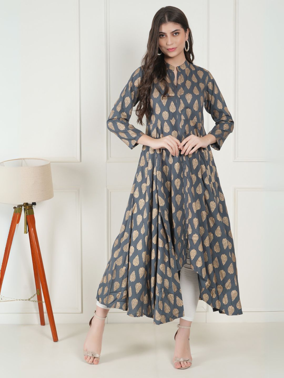 Slate Harmony Rayon Kurta