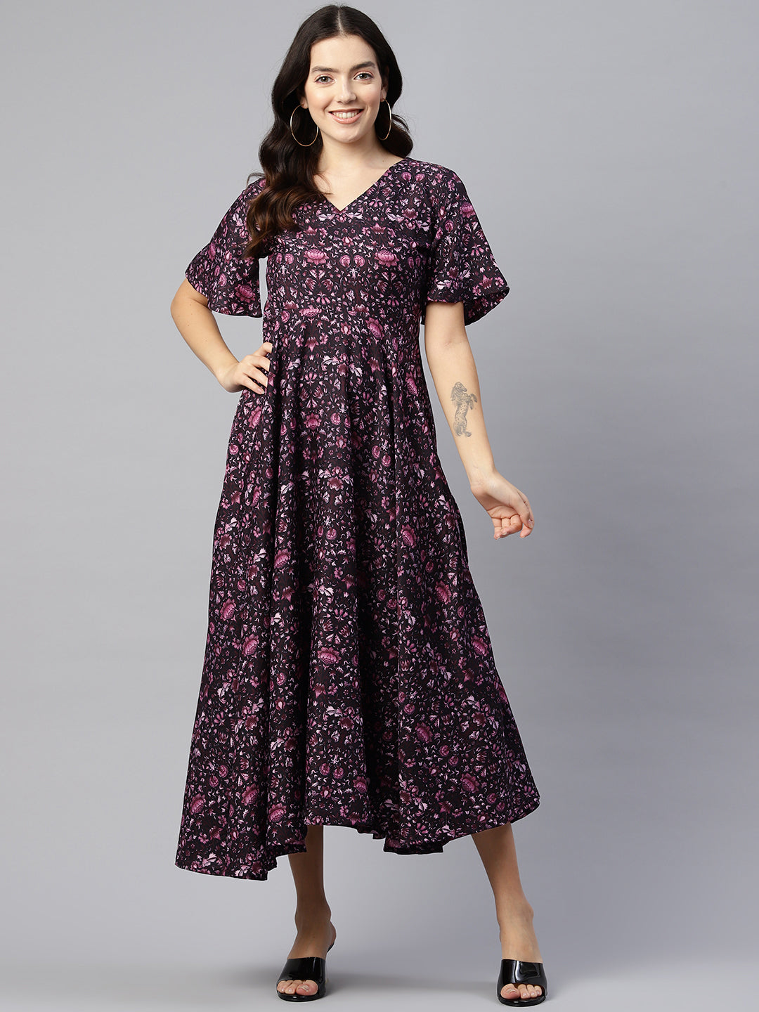 Midnight Silhouette Crepe Dress