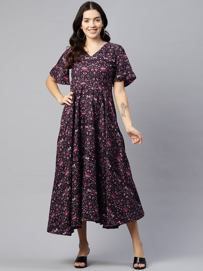 Midnight Silhouette Crepe Dress