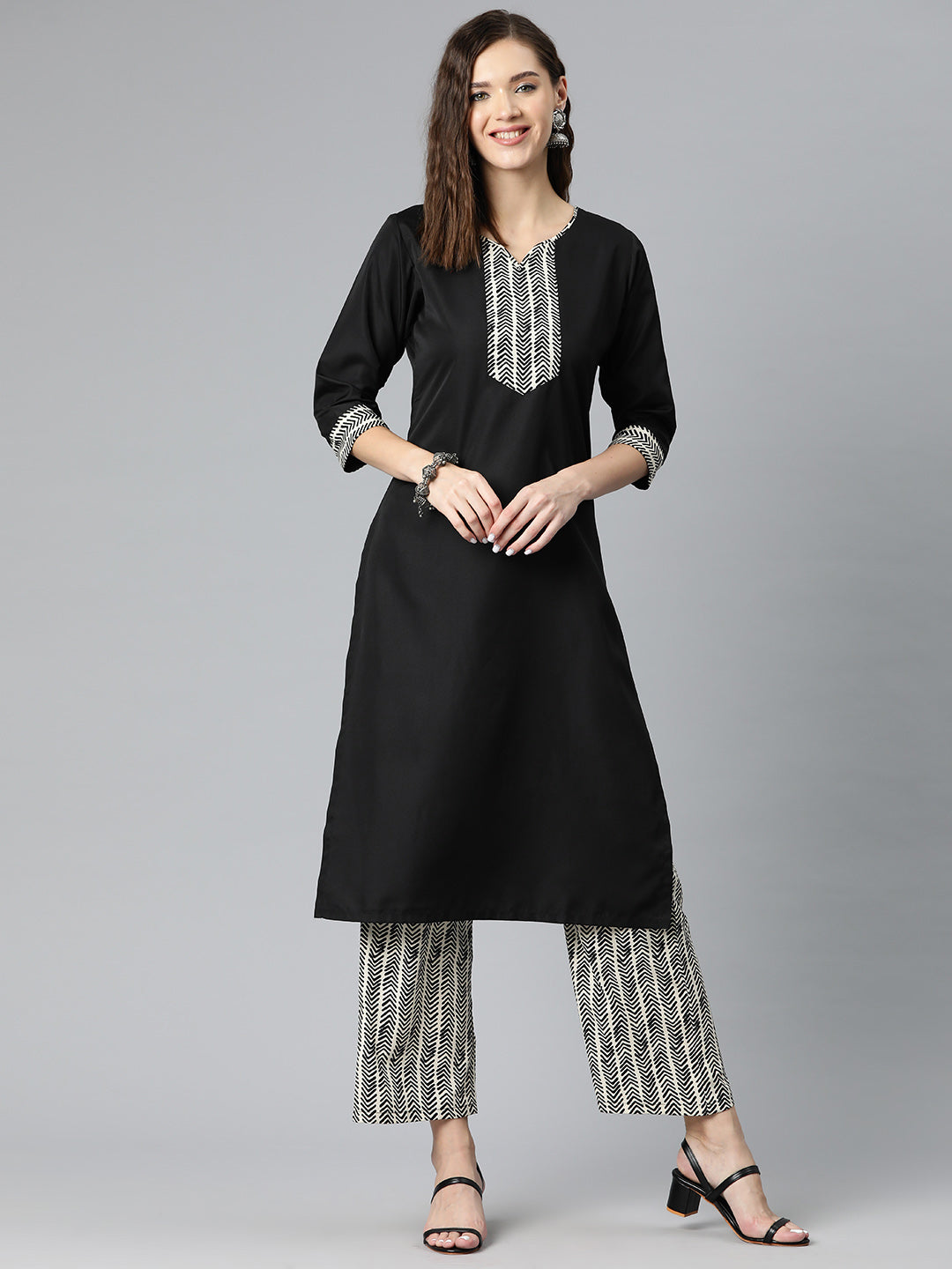 Midnight Sophistication Crepe Suit Set
