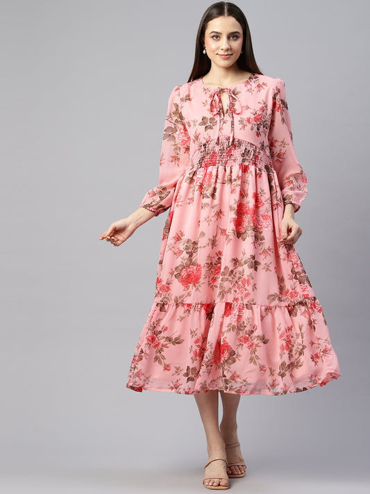 Sunset Glow Crepe Dress