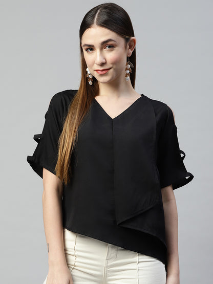 Classic Noir Crepe Blouse