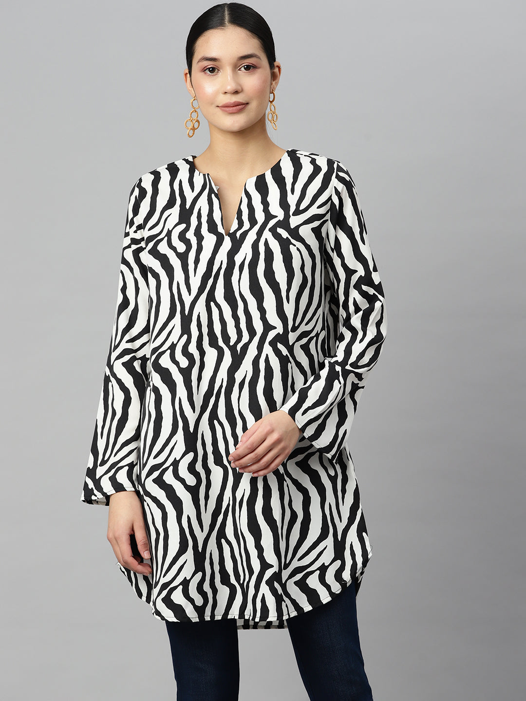 Savanna Whisper Zebra Print Tunic Kurti
