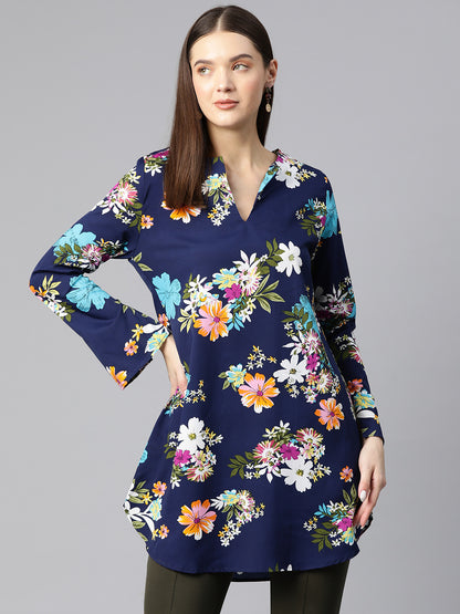Twilight Whisper Floral Tunic Kurti