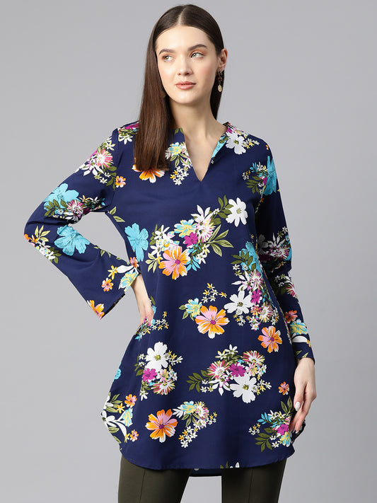 Twilight Whisper Floral Tunic Kurti