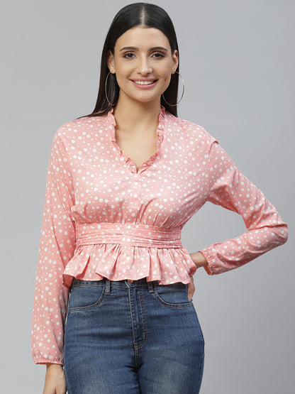 Rose Bloom Crepe Blouse
