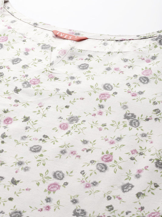 Blooming Elegance Cotton Suit Set