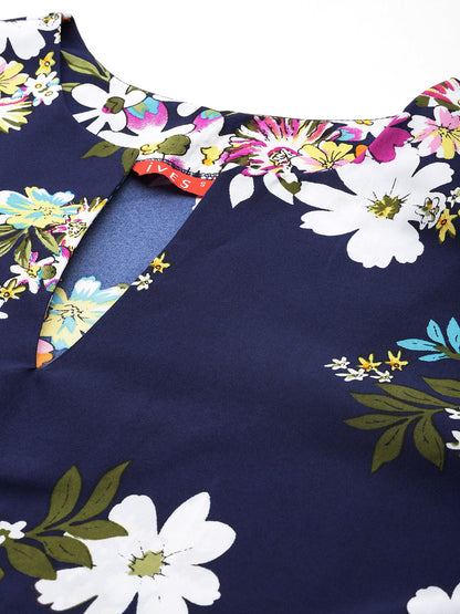 Twilight Whisper Floral Tunic Kurti