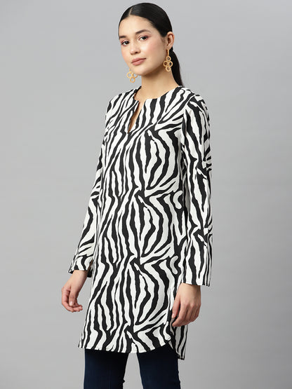 Savanna Whisper Zebra Print Tunic Kurti