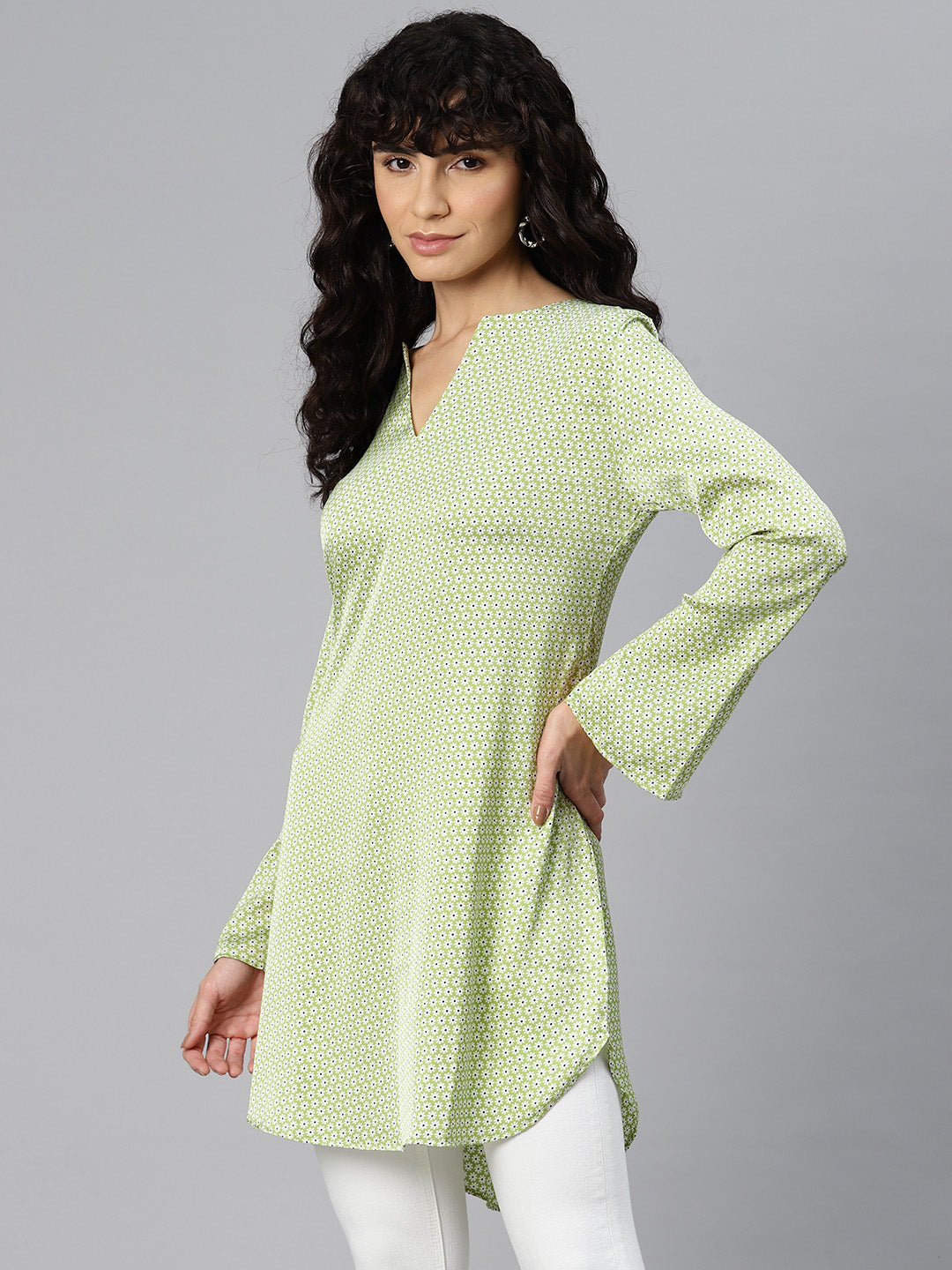 Meadow Whisper Geo Print Tunic Kurti