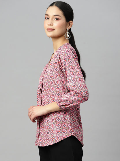 Blush Harmony Crepe Blouse