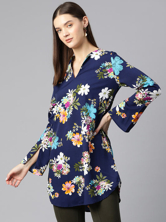 Twilight Whisper Floral Tunic Kurti