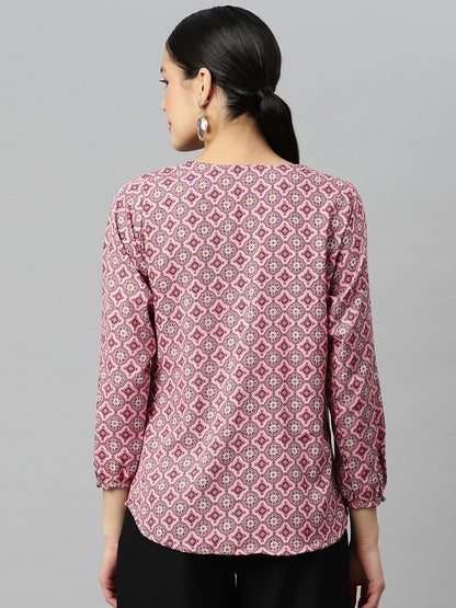 Blush Harmony Crepe Blouse