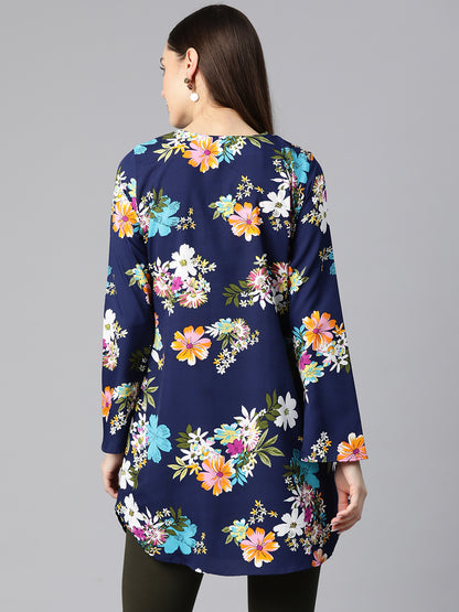 Twilight Whisper Floral Tunic Kurti