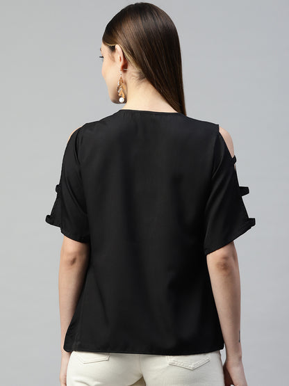 Classic Noir Crepe Blouse