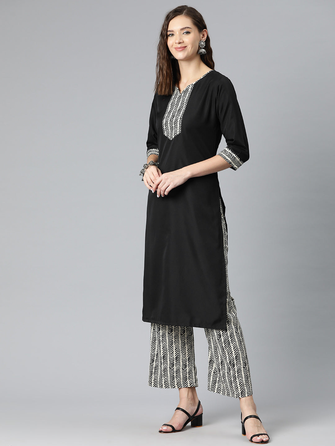 Midnight Sophistication Crepe Suit Set