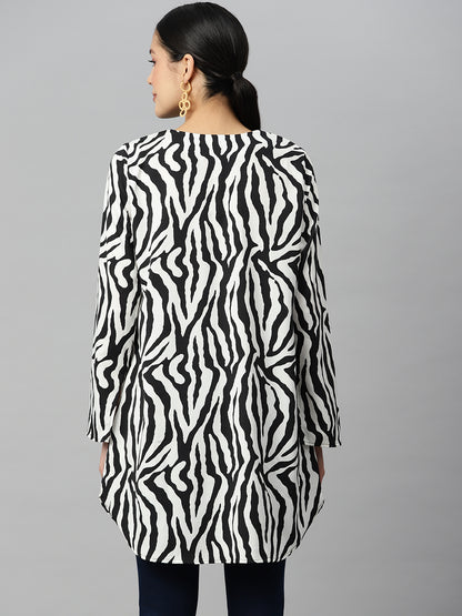 Savanna Whisper Zebra Print Tunic Kurti