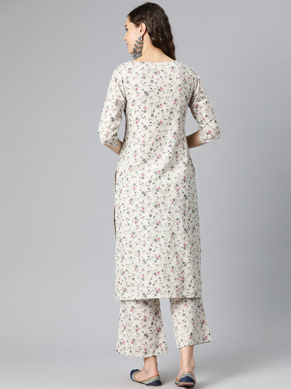 Blooming Elegance Cotton Suit Set