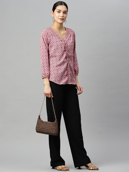 Blush Harmony Crepe Blouse