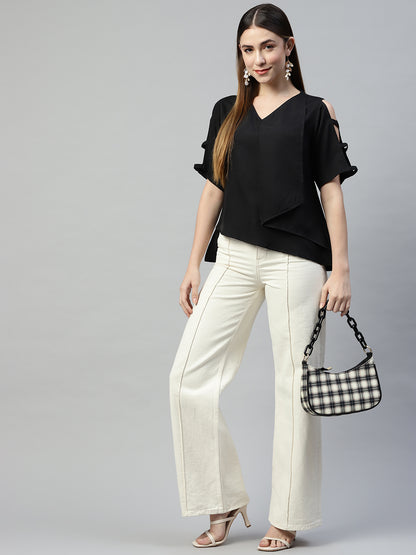 Classic Noir Crepe Blouse