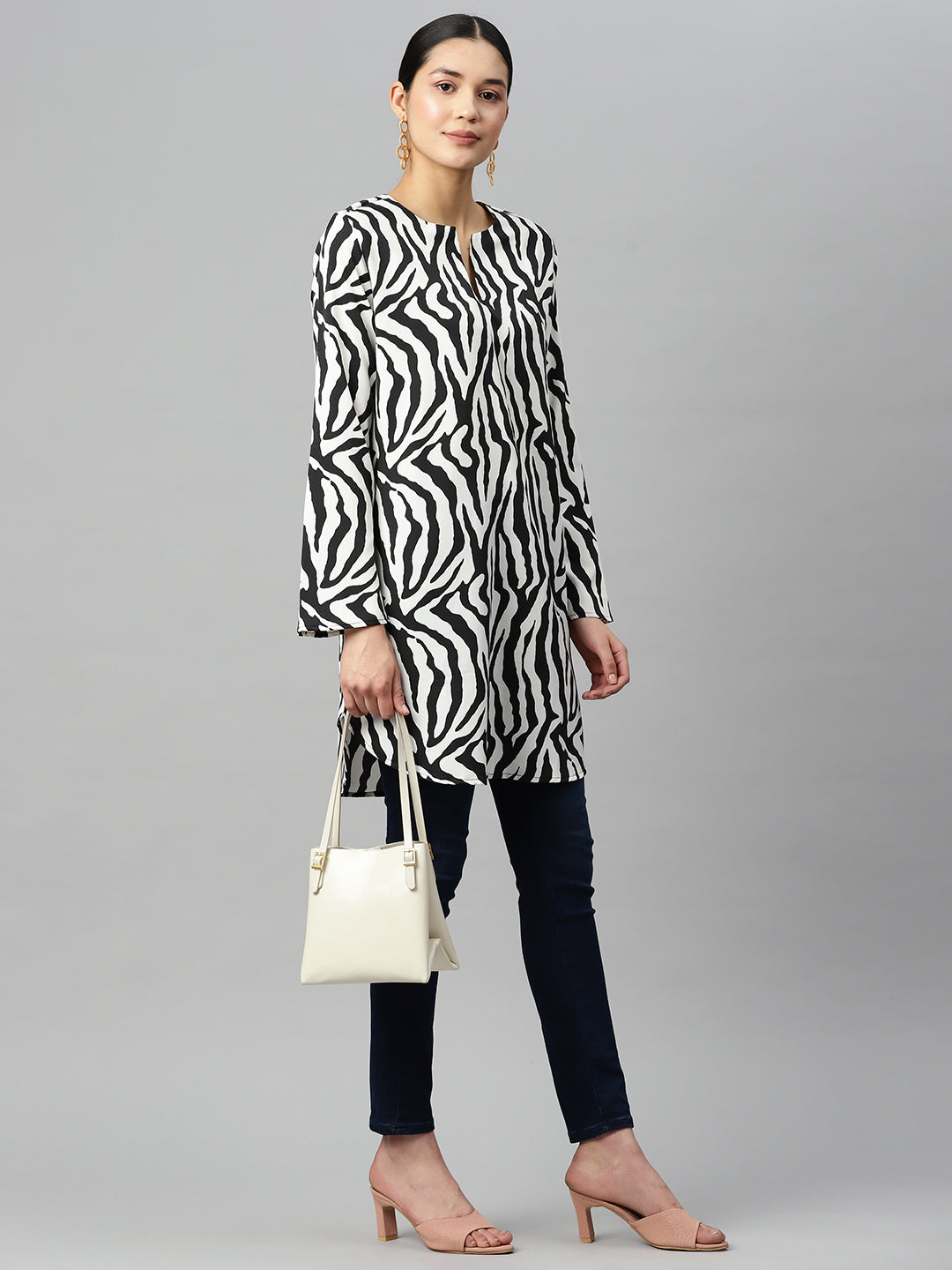 Savanna Whisper Zebra Print Tunic Kurti