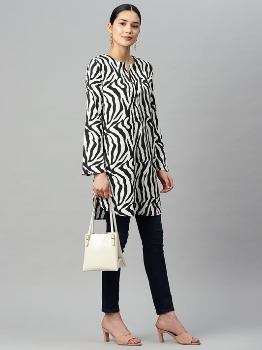 Savanna Whisper Zebra Print Tunic Kurti