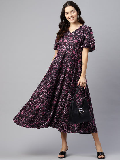 Midnight Silhouette Crepe Dress