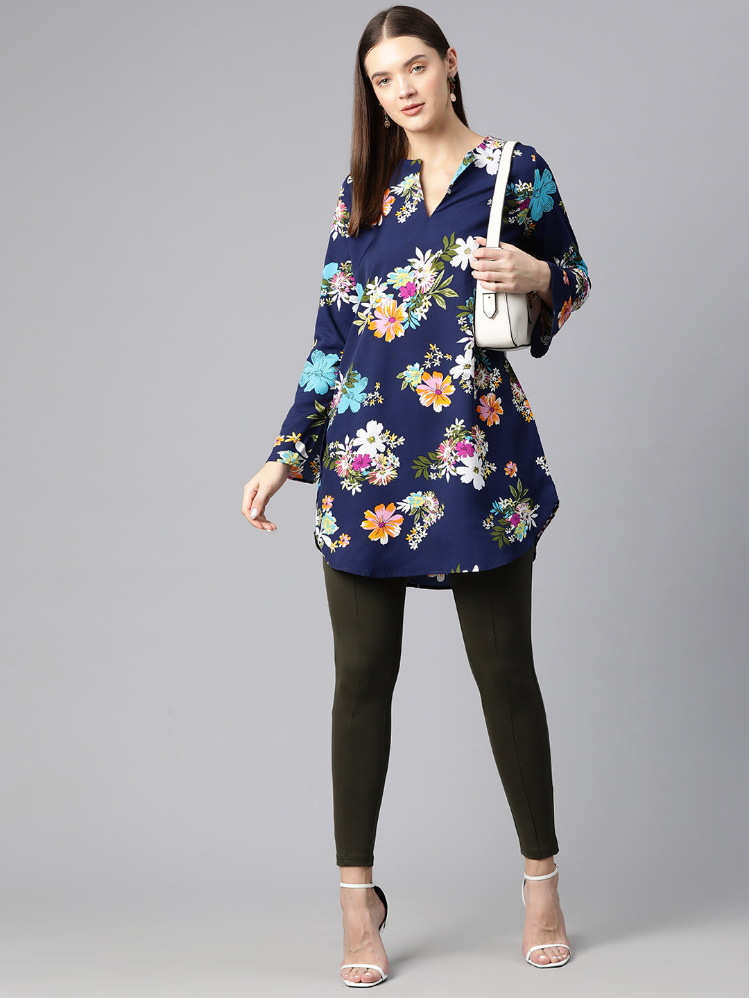 Twilight Whisper Floral Tunic Kurti