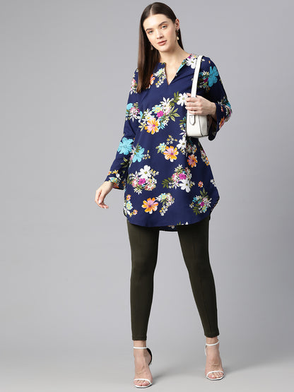 Twilight Whisper Floral Tunic Kurti