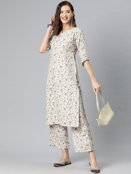 Blooming Elegance Cotton Suit Set