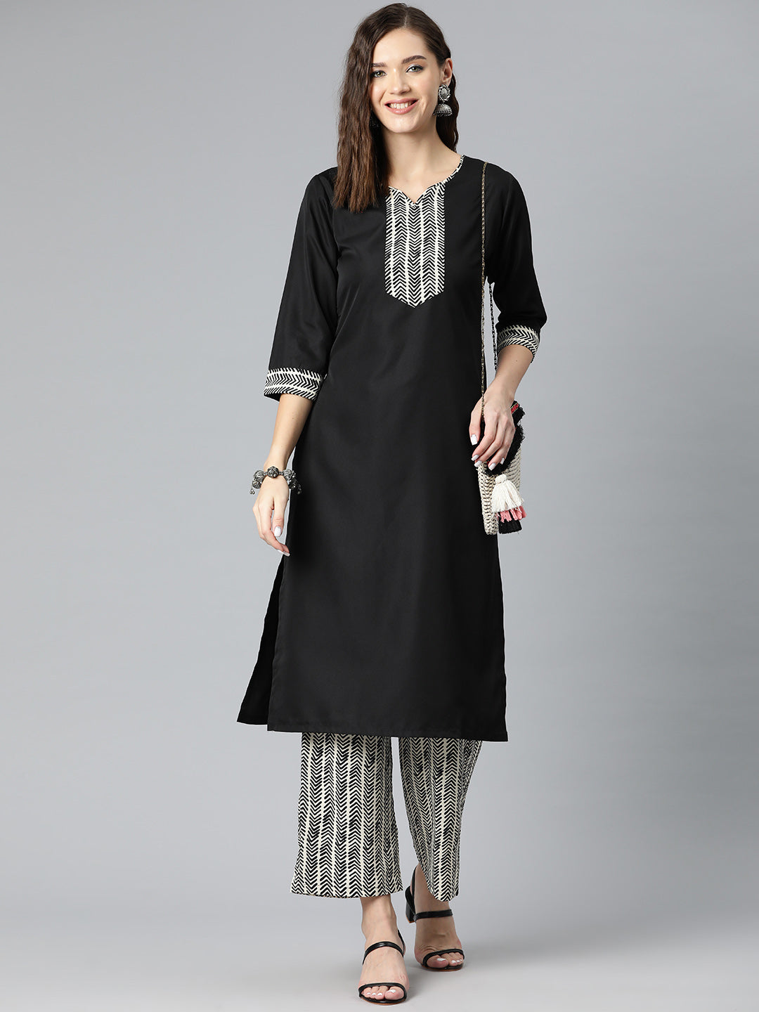 Midnight Sophistication Crepe Suit Set