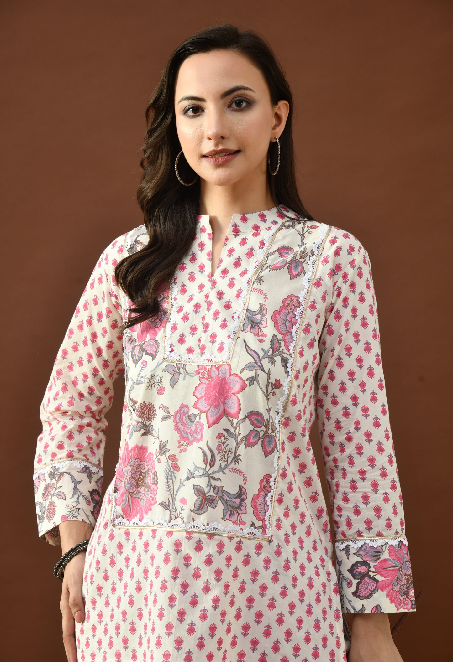 Pink & Ivory Block Print Farshi Salwar Set