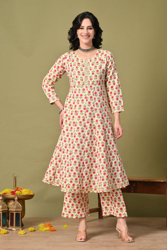 Rose Garden Cotton Suit Set
