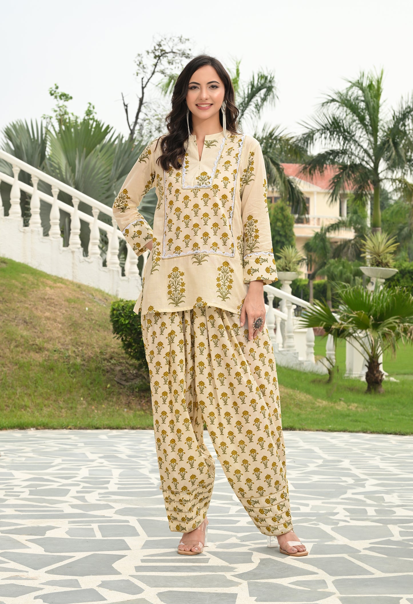 Golden Sand Farshi Co-ord Set