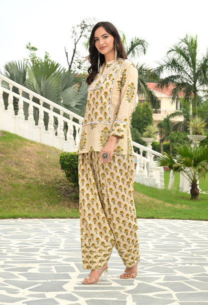Golden Sand Farshi Co-ord Set