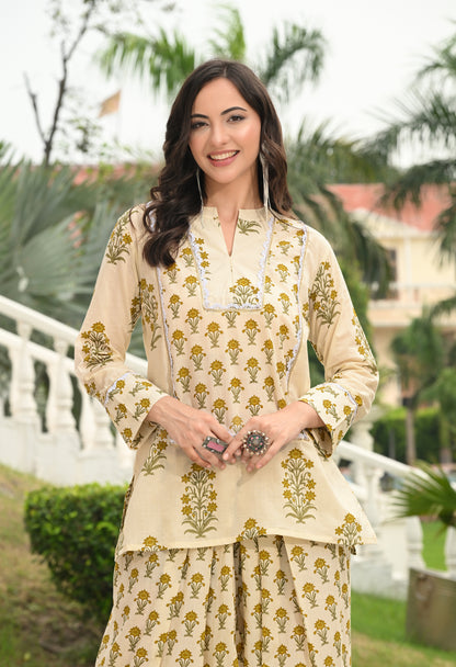 Golden Sand Farshi Co-ord Set