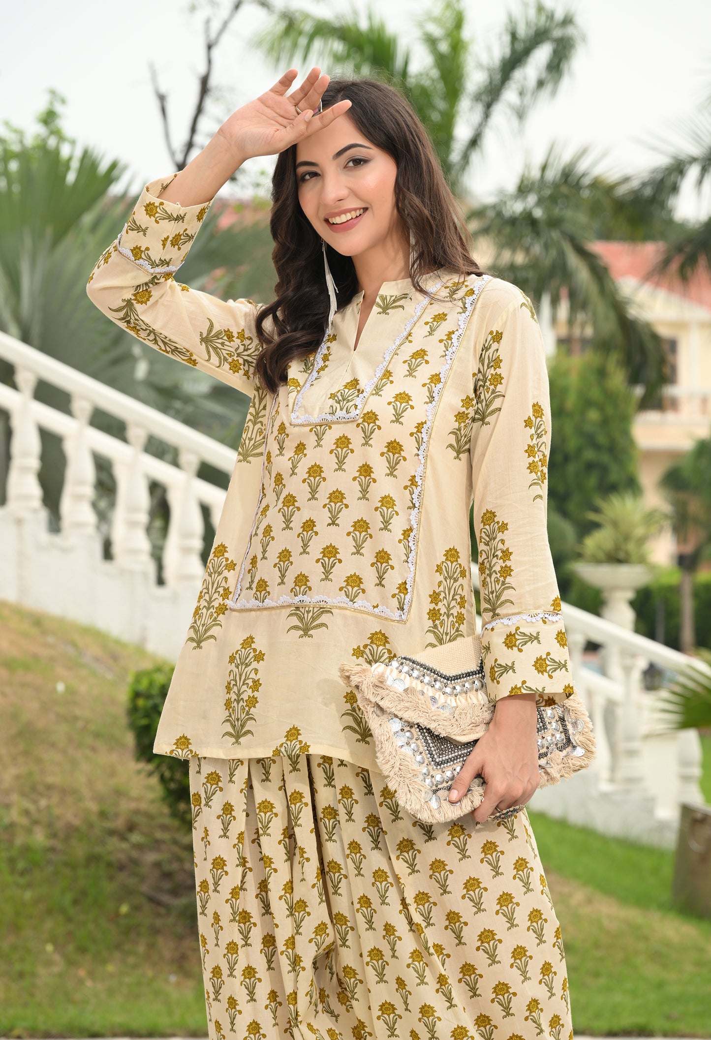 Golden Sand Farshi Co-ord Set