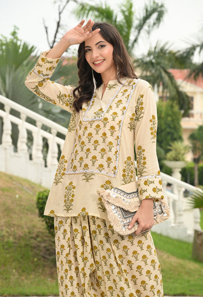 Golden Sand Farshi Co-ord Set