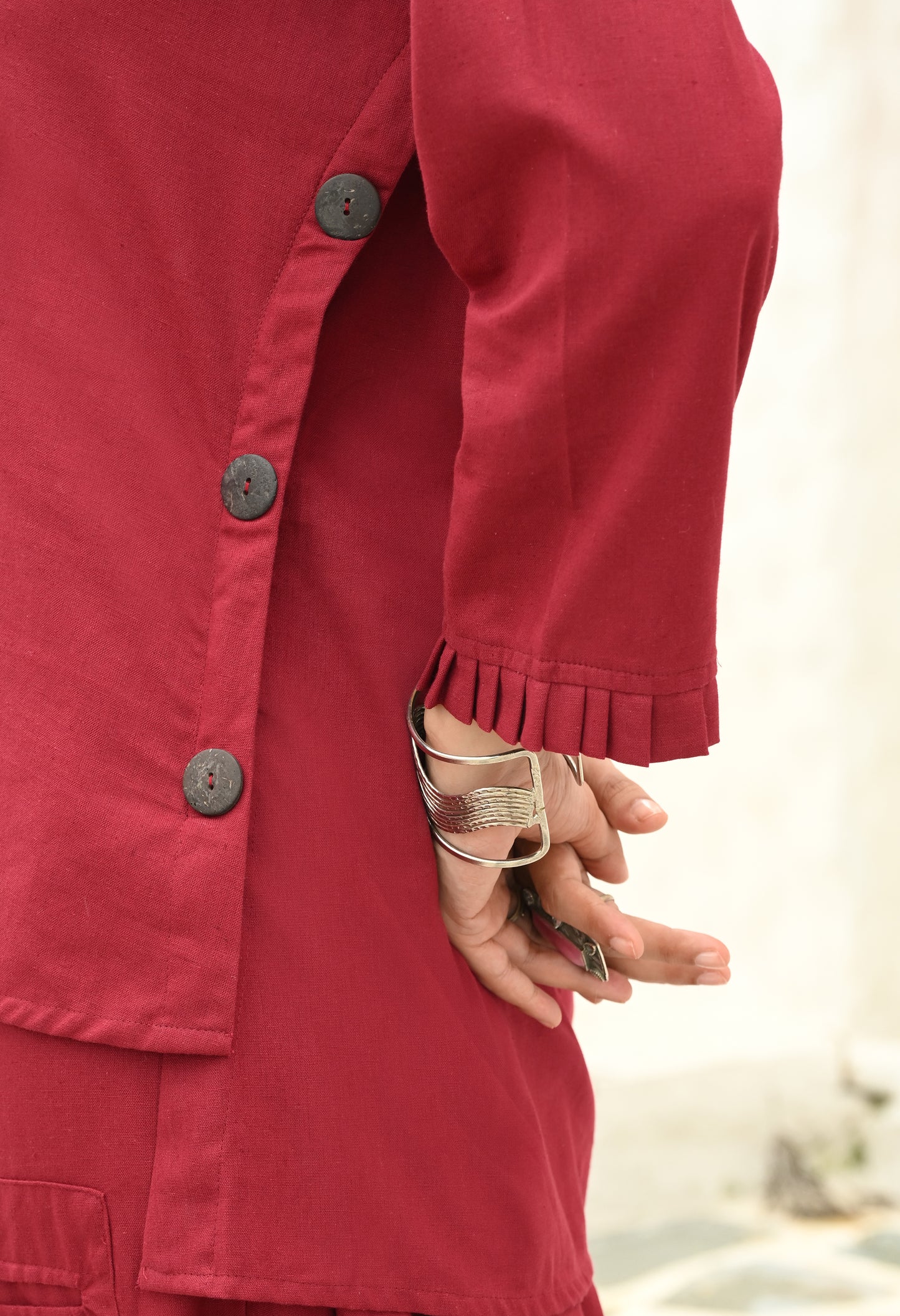 Maroon Muse Drape Skirt Set