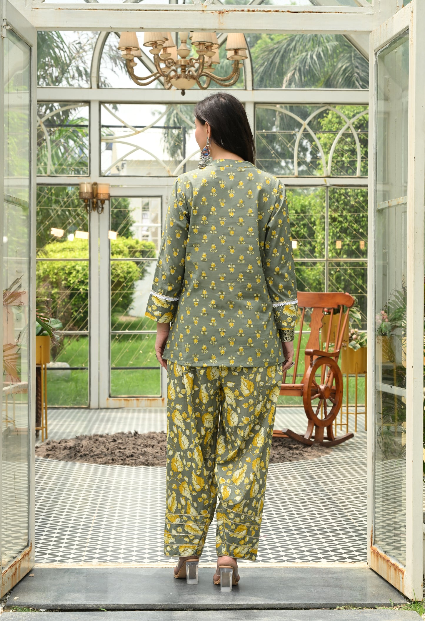 Sage Bloom Farshi Co-ord Set