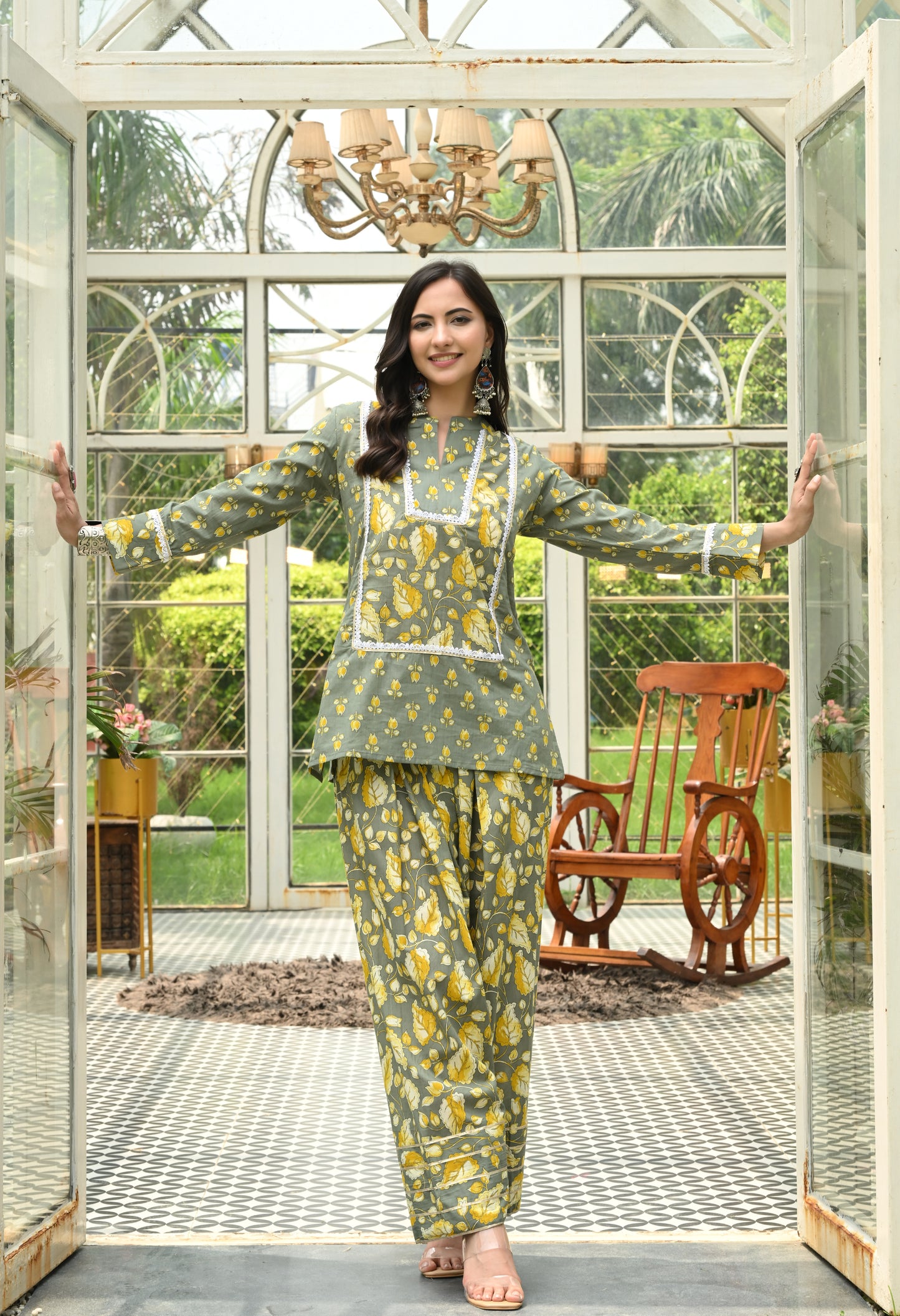 Sage Bloom Farshi Co-ord Set