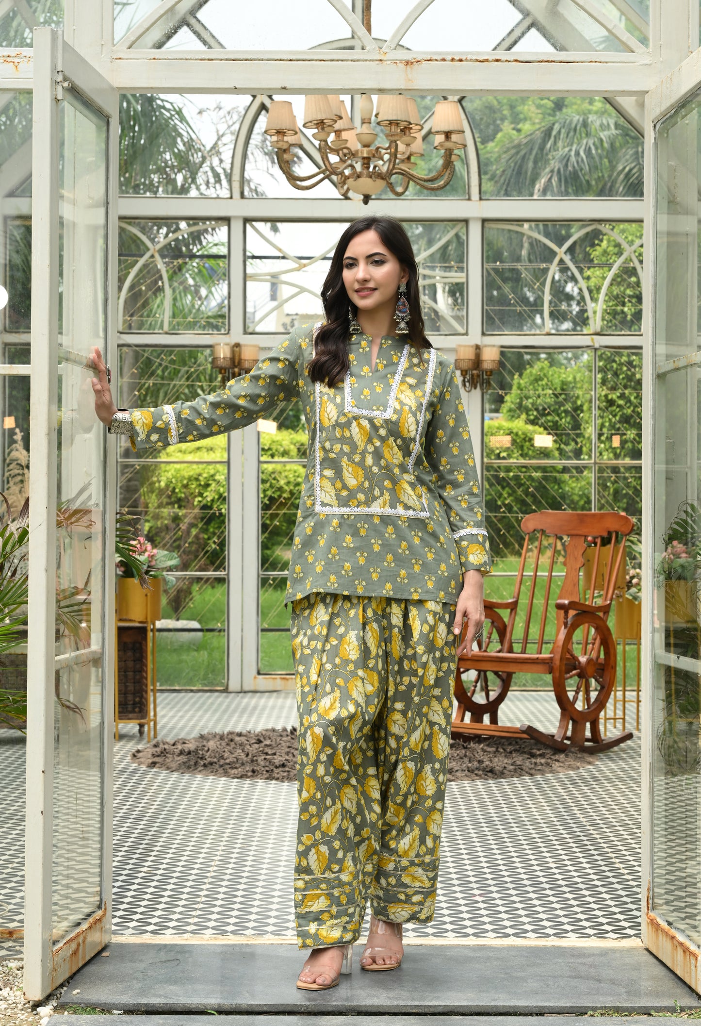 Sage Bloom Farshi Co-ord Set