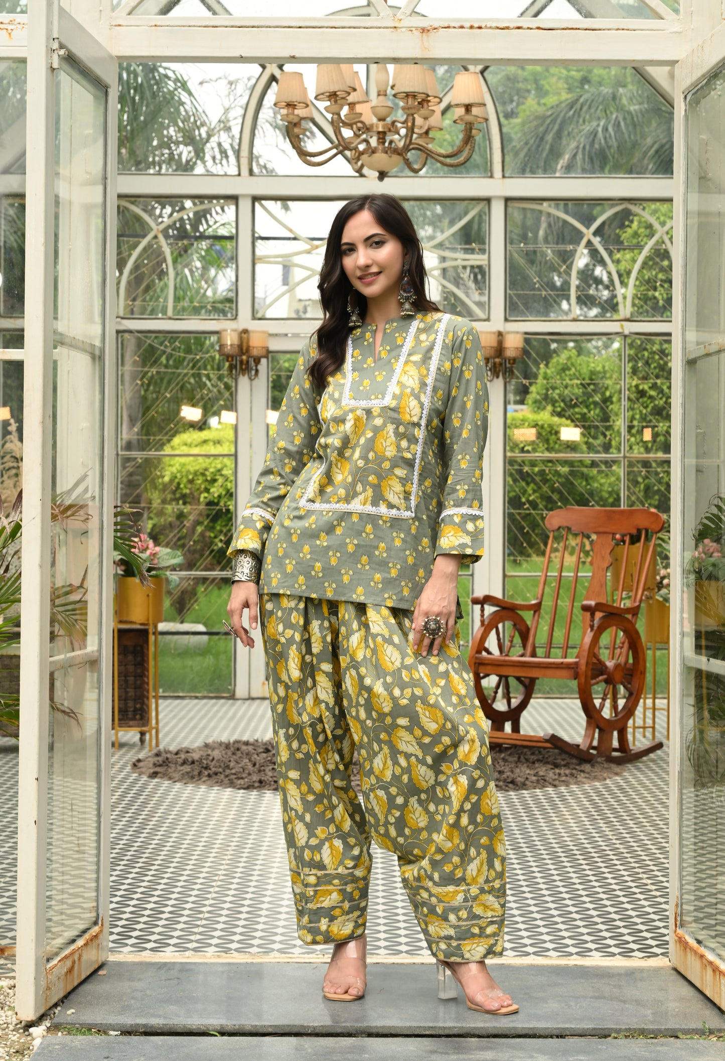 Sage Bloom Farshi Co-ord Set