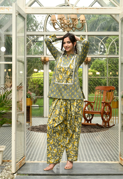 Sage Bloom Farshi Co-ord Set