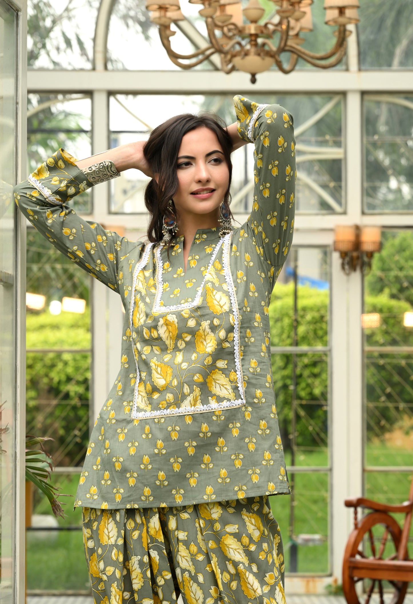 Sage Bloom Farshi Co-ord Set