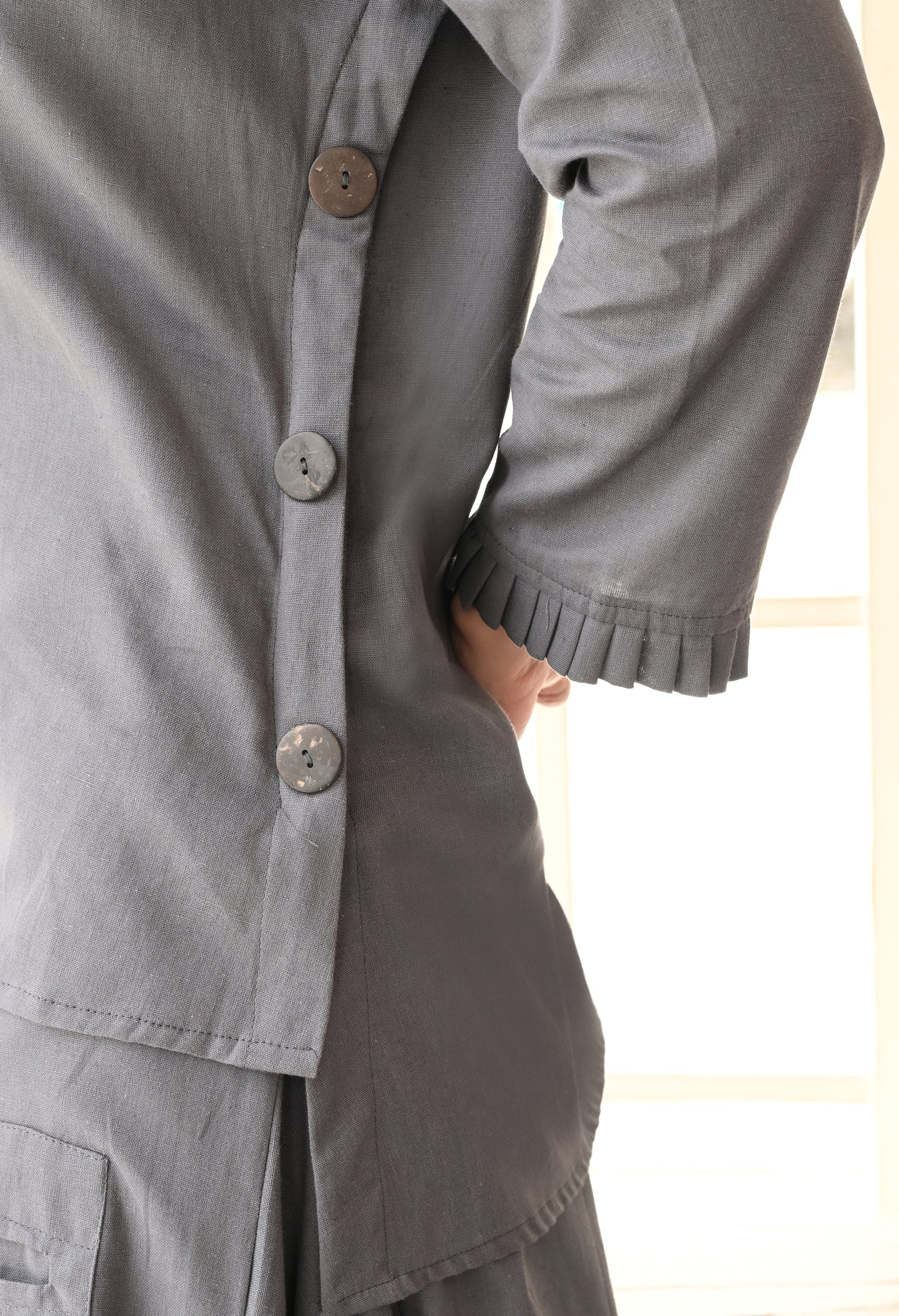 Slate Grey Drape Skirt Set