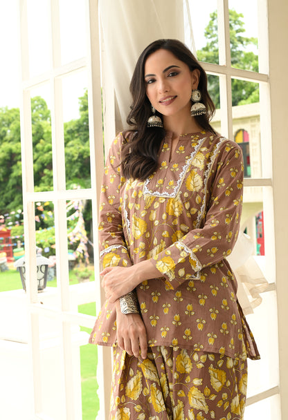Cocoa Bloom Farshi Co-ord Set